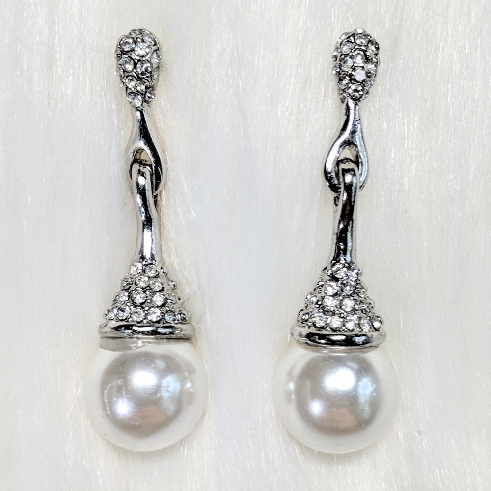 Bridal Glam Pearl & Pavé Crystal Drop Earring